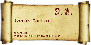 Dvorák Martin névjegykártya