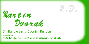 martin dvorak business card